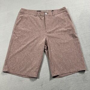 BKE Shorts Mens 31 Red Hybrid 12" Athletic Performance Stretch Chinos Casual